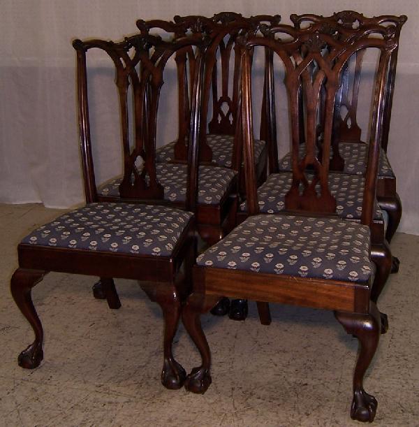 6 Philadelphia mahogany Robert Morris style chairs: Set of 6 Philadelphia mahogany Robert Morris style chairs.