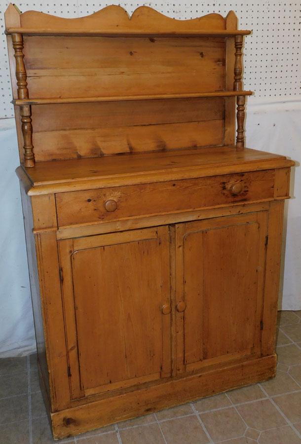 19th C Scrub Pine Server W/ Back Splash (1 of 4)