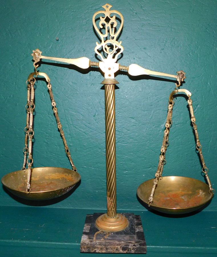 Brass Scales W/ Marble Base (1 of 3)