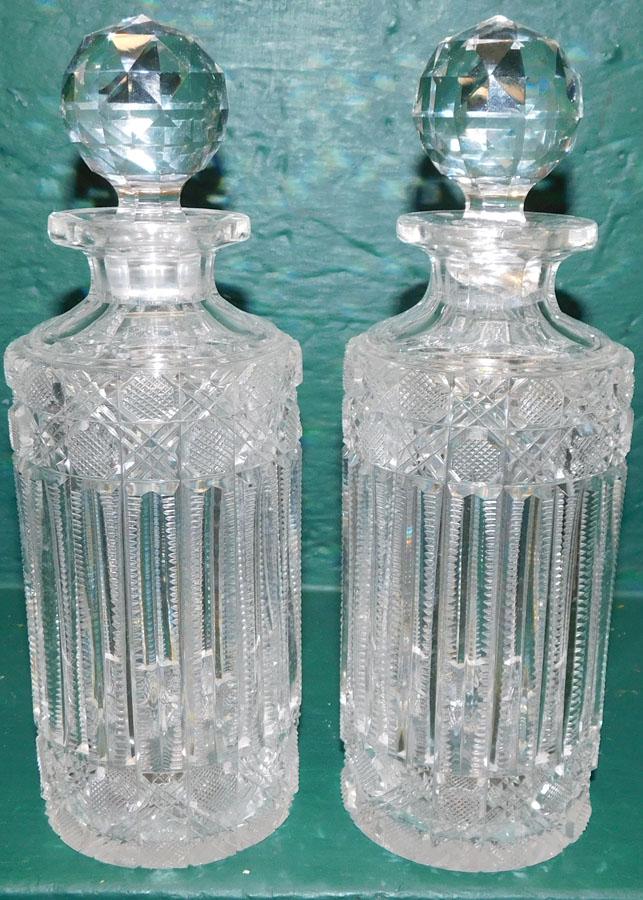 Pair Cut Glass Decanters (1 of 2)