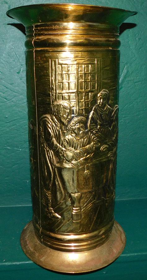 Brass Embossed English Umbrella Stand (1 of 3)