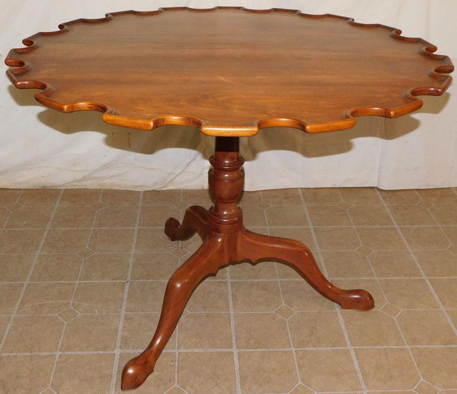 Custom Made Walnut Tilt Top Bird Cage Tea Table (1 of 5)