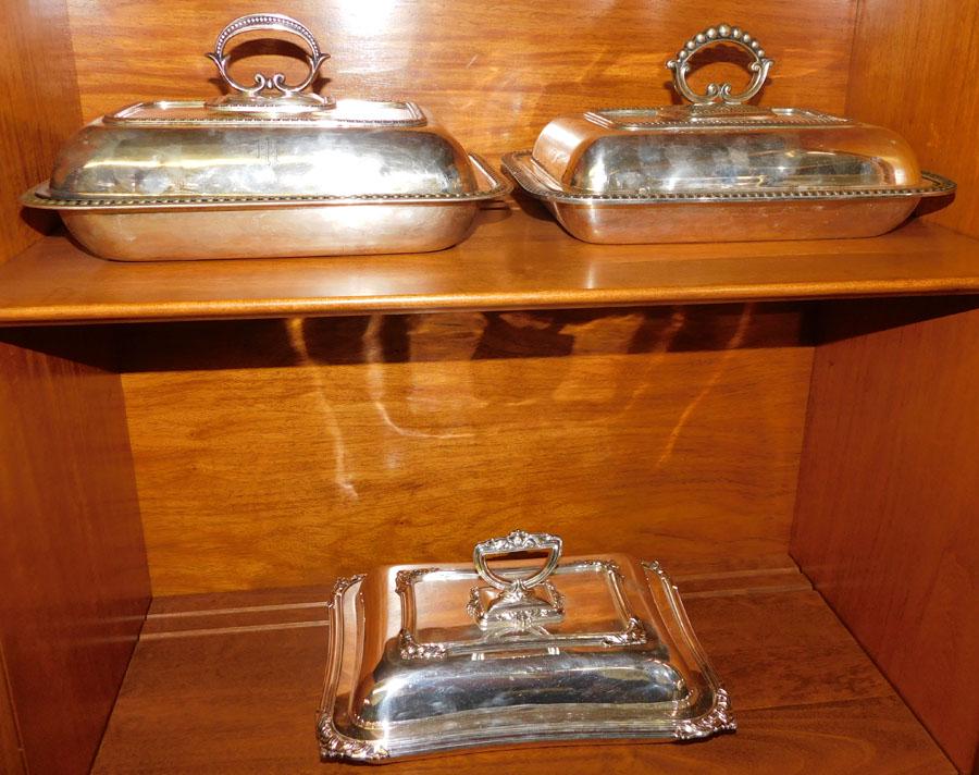 Three Silver Plate Vegetable Dishes (1 of 5)