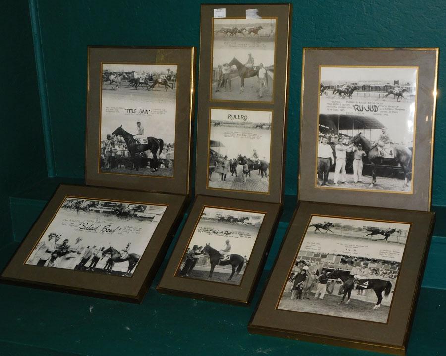 Six Horse Racing Pictures W/ Brass Frames (1 of 7)