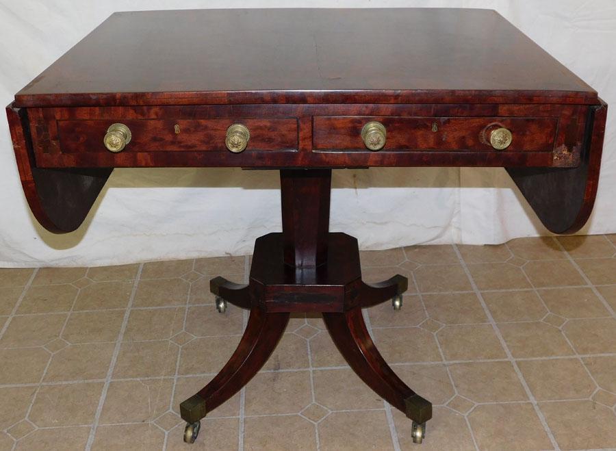 19th C Mahogany Drop Leaf Table (1 of 5)
