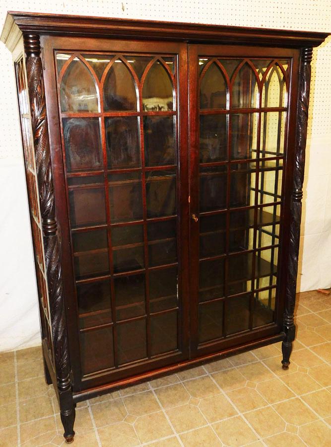 Mahogany Sheraton 2 Door China Cabinet: Mahogany Sheraton 2 Door China Cabinet. 48 3/4" W 20" D 62 1/2" H