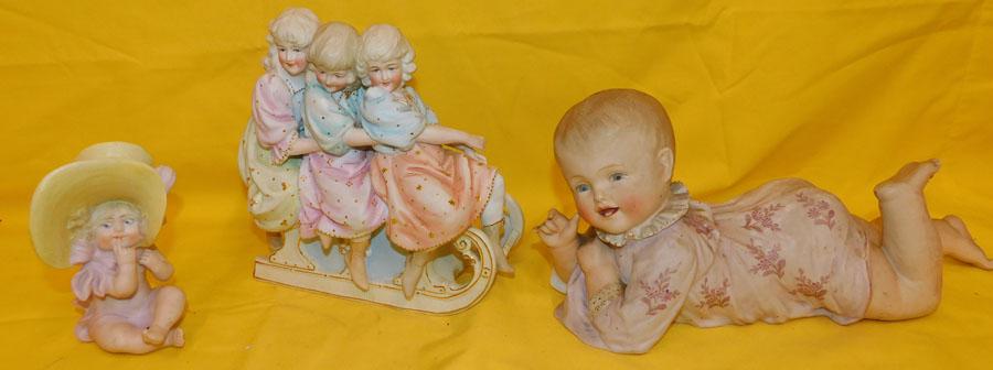 Three German Bisque Piano Babies (1 of 2)