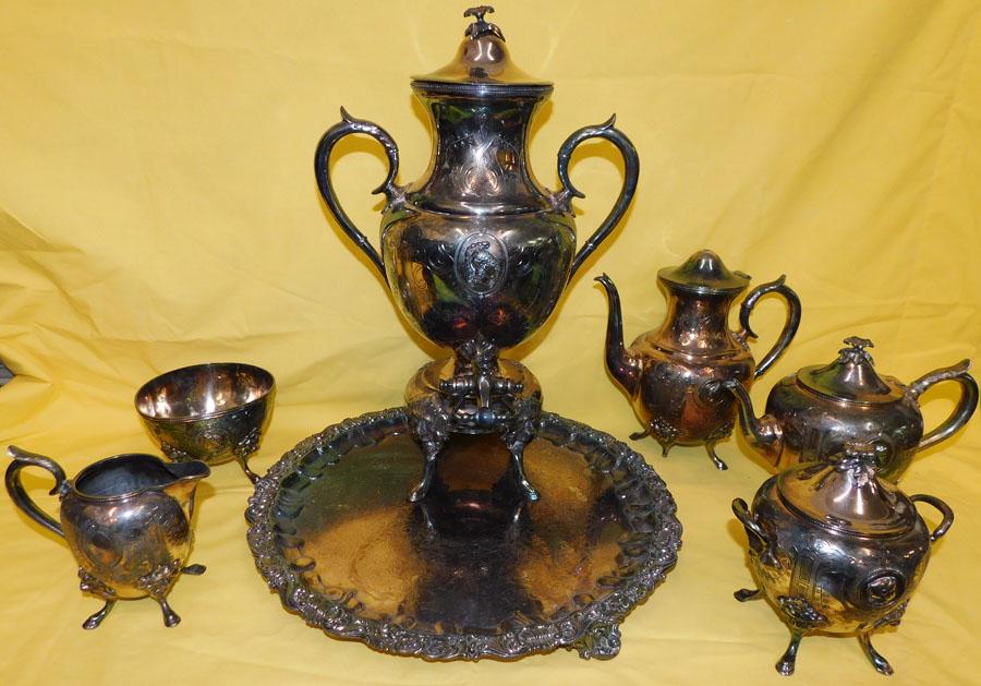 7 Pc Silver Plate Tea Set (1 of 5)