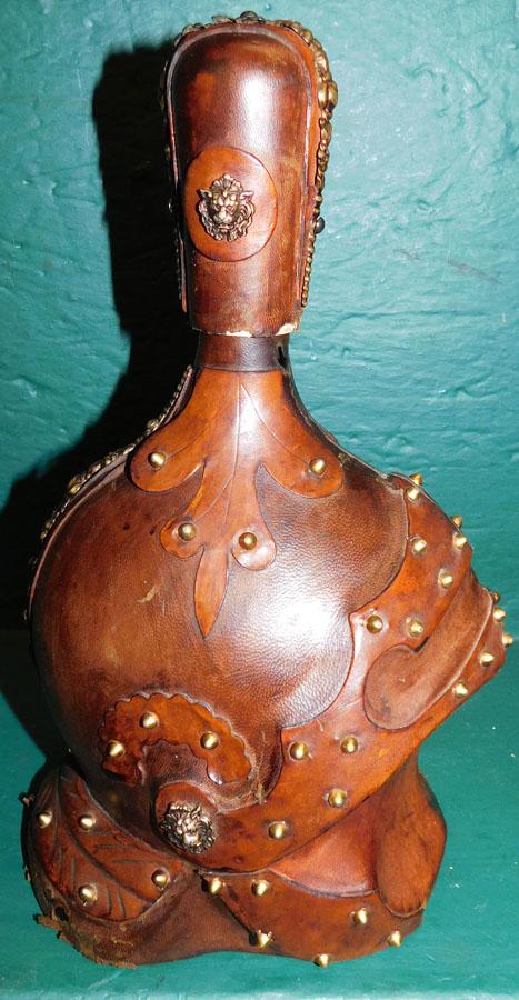 Italian Leather Helmet Form Covered Bottle (1 of 5)