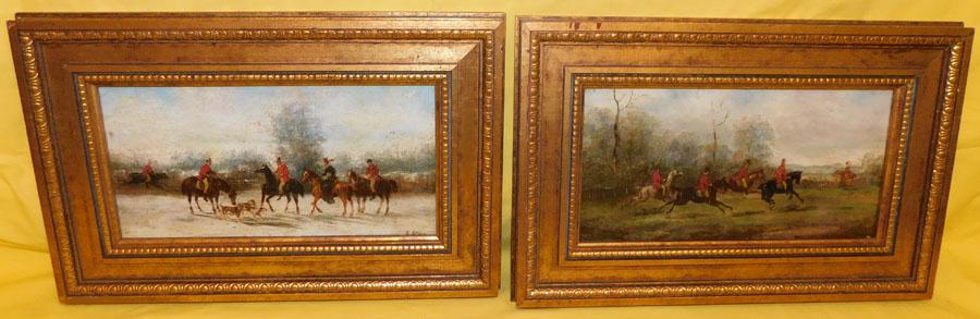 Two OOB Fox Hunting Scenes - Signed (1 of 5)