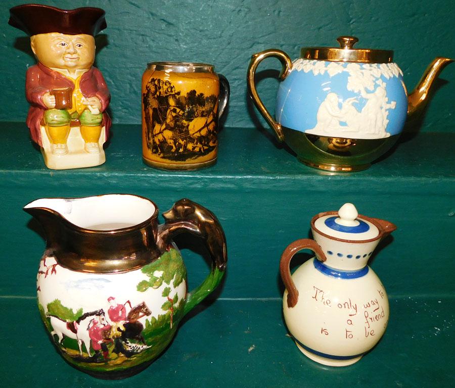 Lot 3 English Mugs & 2 Tea Pots (1 of 3)