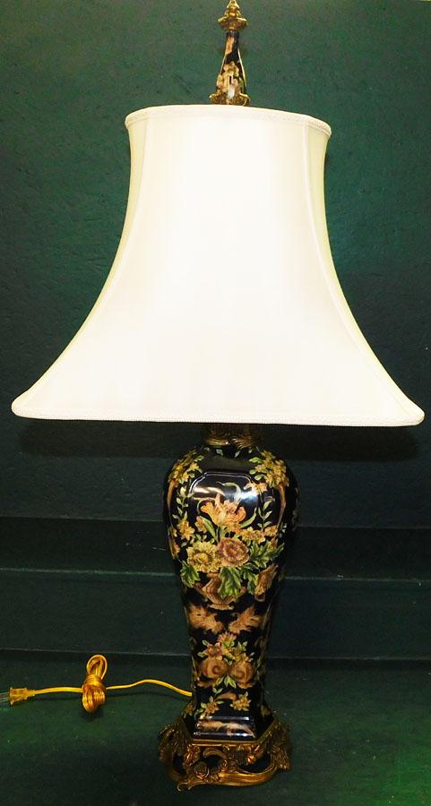 Bronze & Porcelain Oriental Lamp (1 of 4)