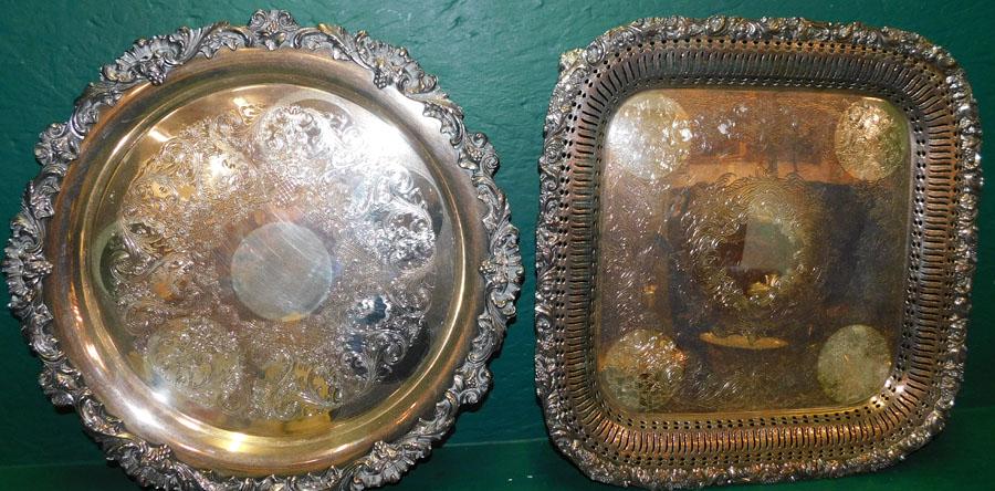 Two Silver Plate Serving Trays (1 of 2)