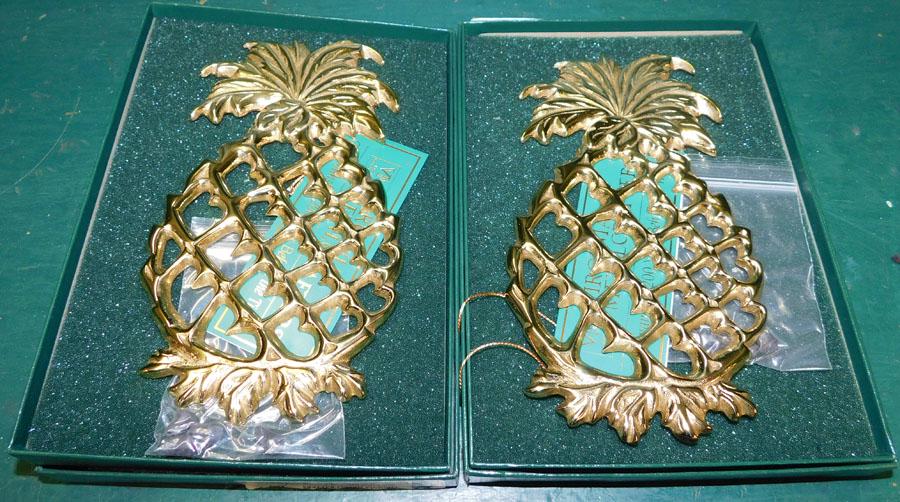 Two Virginia Metalcrafters Pineapple Trivets: Two Virginia Metalcrafters Pineapple Trivets. 8 1/2" x 5"