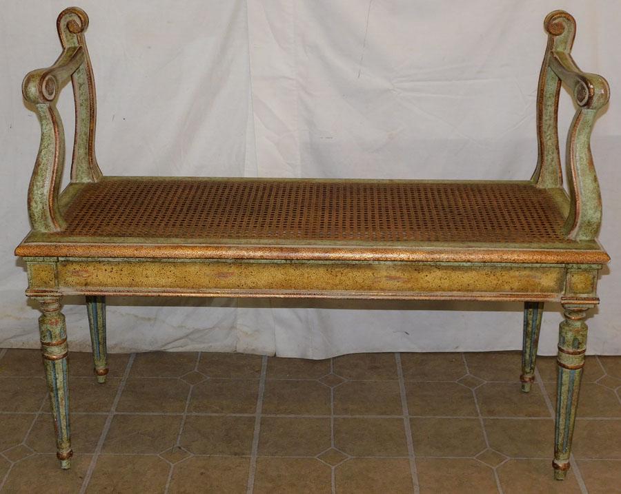 Painted Cane Seat Window Bench (1 of 3)