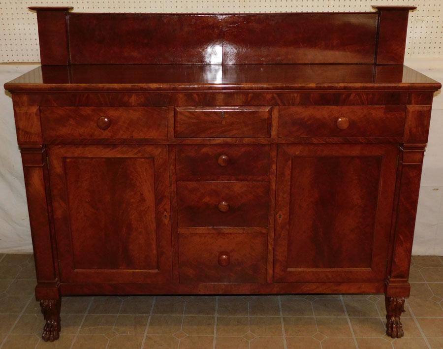 19th C Mahogany Empire Sideboard W/ Backsplash (1 of 8)