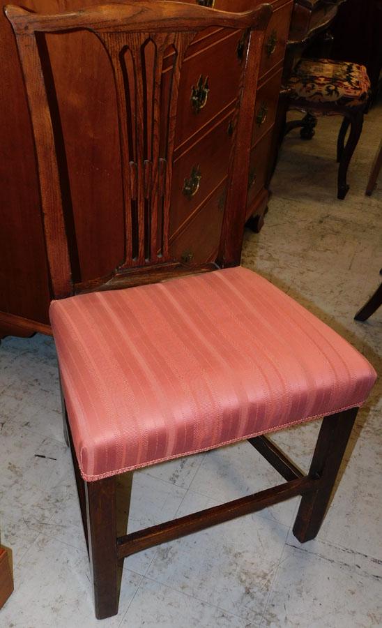 19th C Elm Wood Side Chair: 19th C Elm Wood Side Chair. 35 3/4" H