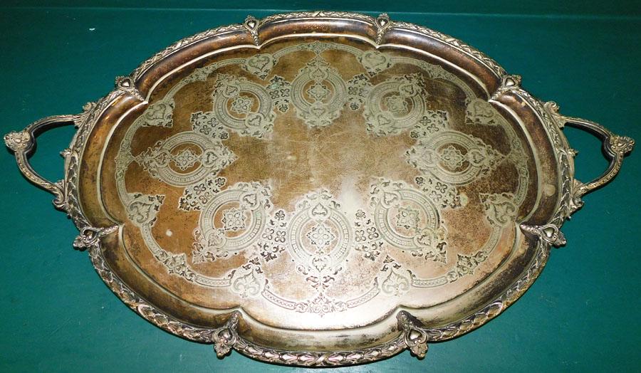 Silver Plate Serving Tray (1 of 4)