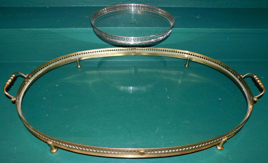 Silver Plate & Brass Gallery Trays (1 of 3)