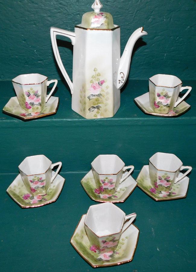 Hand Painted Nippon Porcelain Chocolate Set (1 of 3)