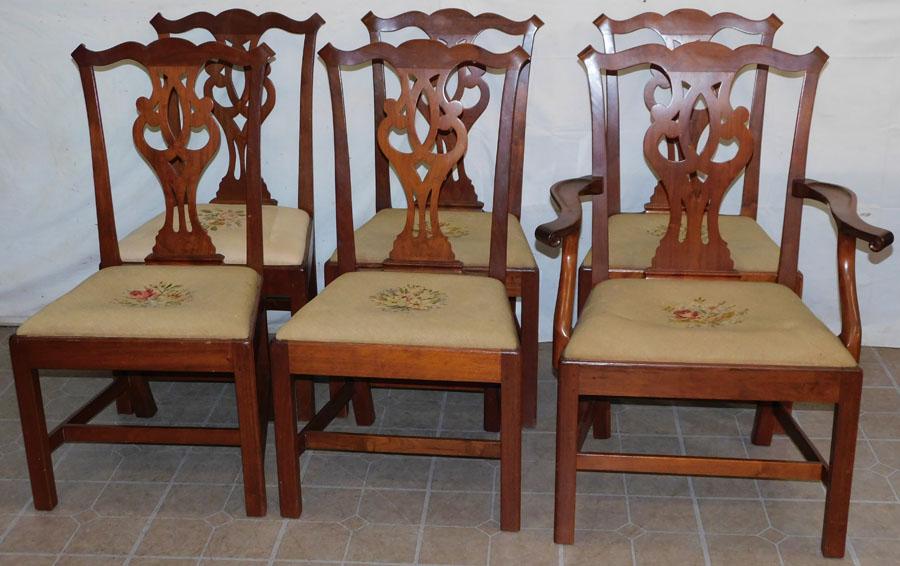 8 Walnut Bench Made Dining Chairs W/ NP Seats (1 of 4)