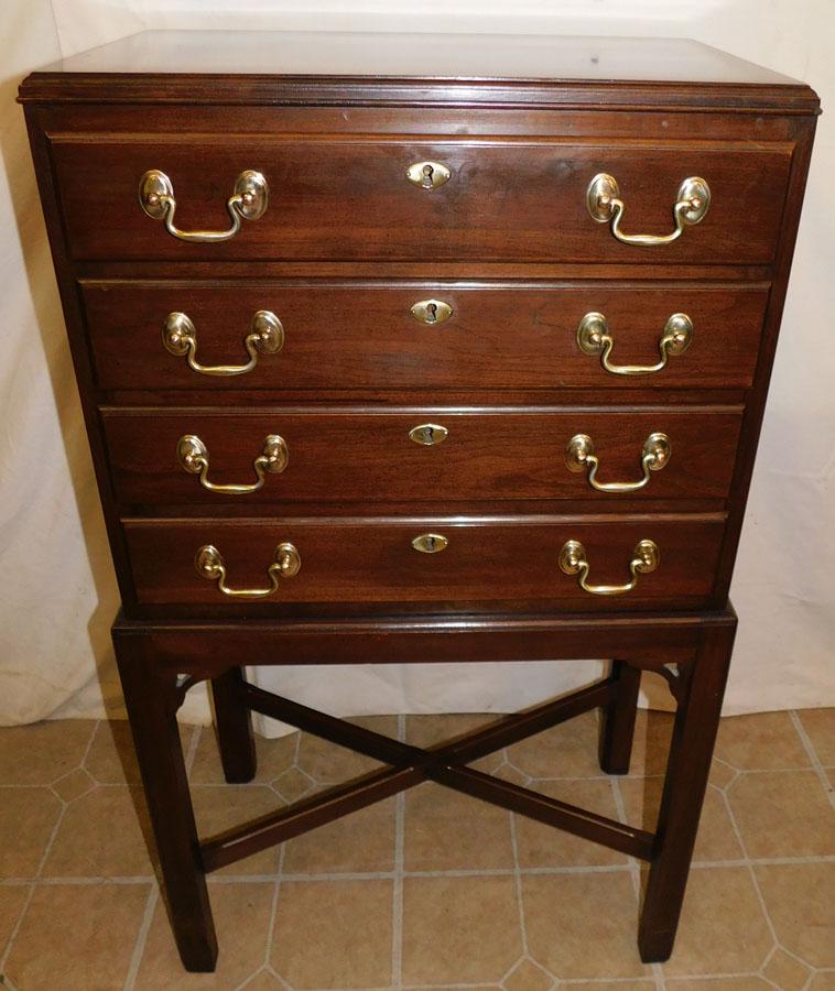 Ethan Allen Cherry 4 Drawer Silver Chest (1 of 10)