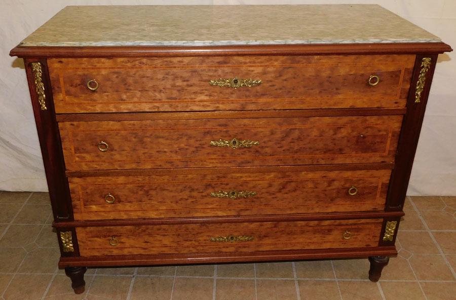 Mah Satinwood Inlay 4 Dr Bronze Mntd MT Commode (1 of 8)