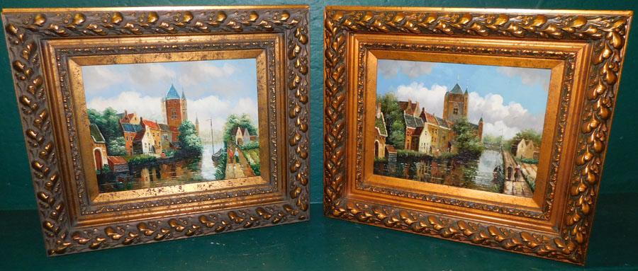 Pair Oil on Board Venetian Scenes (1 of 6)