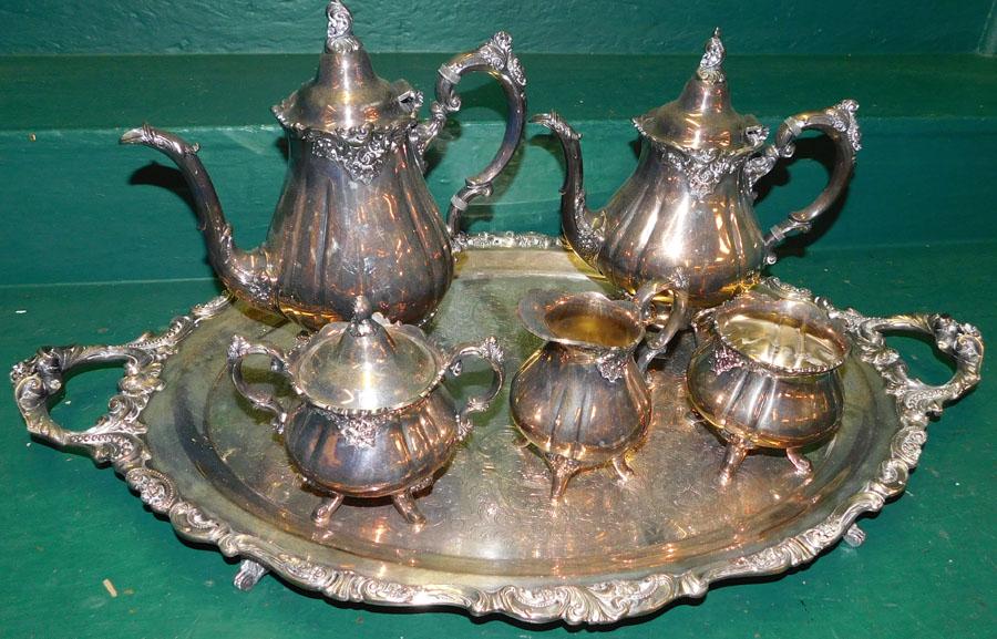 6 Pc Silver Plate Tea Service Baroque by Wallace (1 of 5)