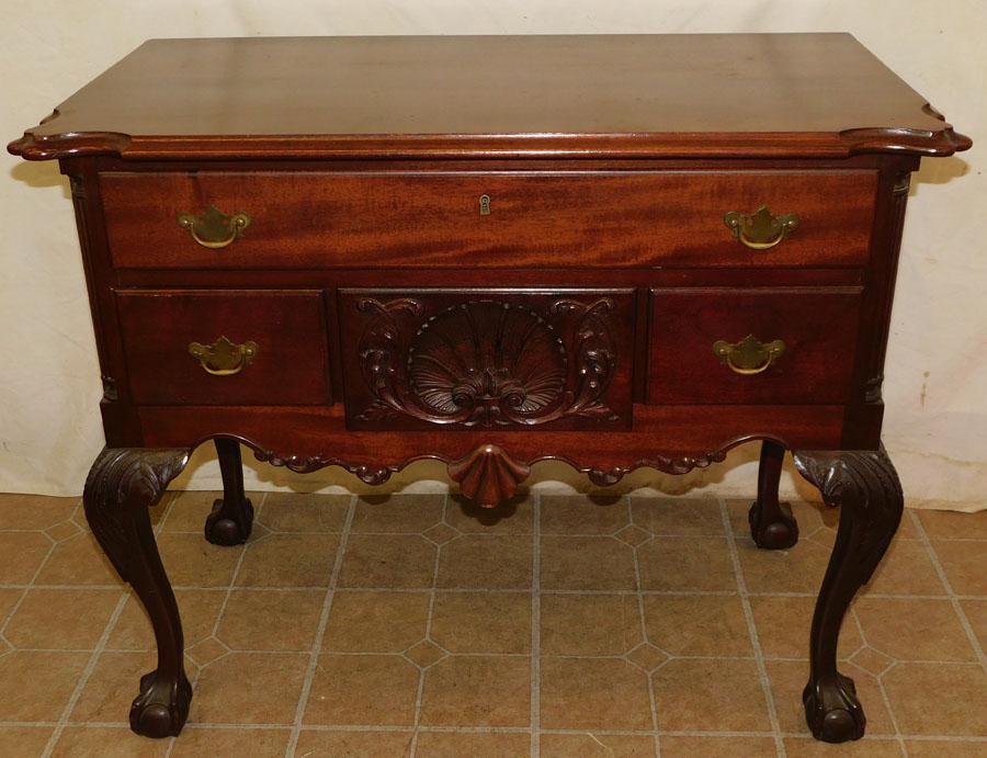 Carved Mahogany Lowboy with Claw Feet (1 of 5)