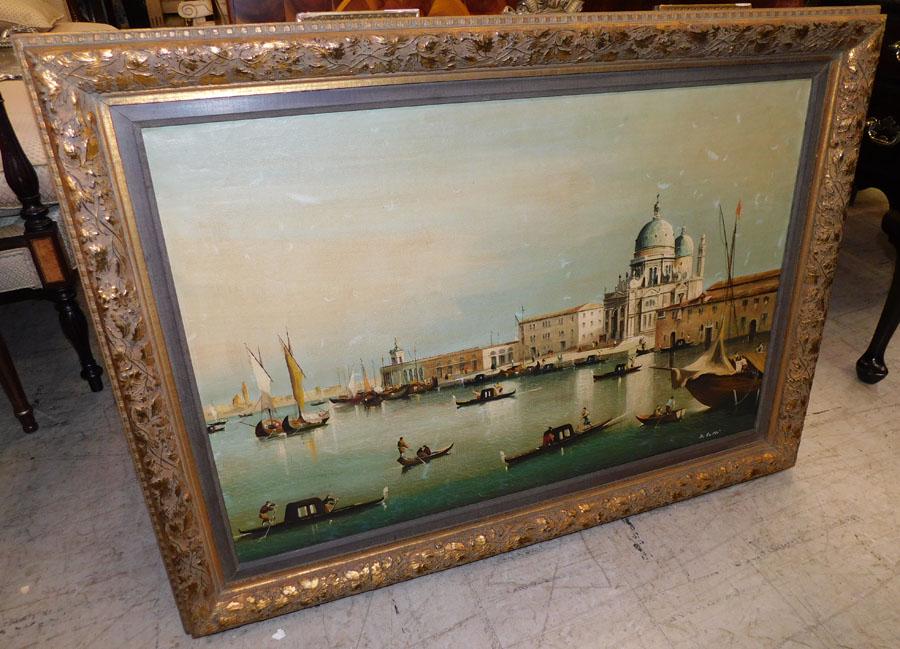 19th C Italian Oil on Canvas Seascape Signed (1 of 5)