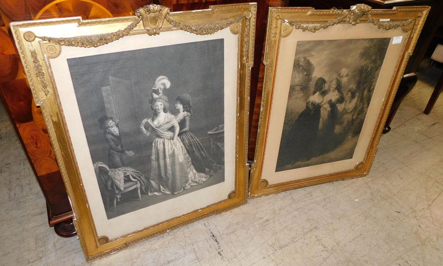 2 19th C Black & White French Engravings (1 of 4)