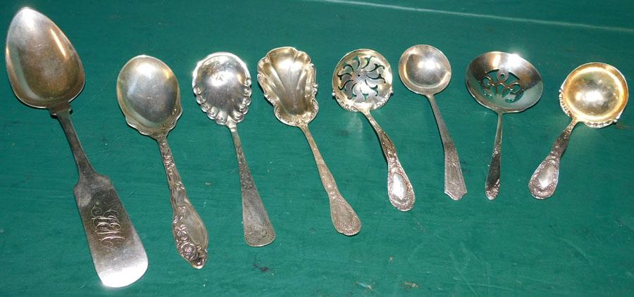 7 Sterling Serving Pieces & 1 Coin Silver Spoon (1 of 4)