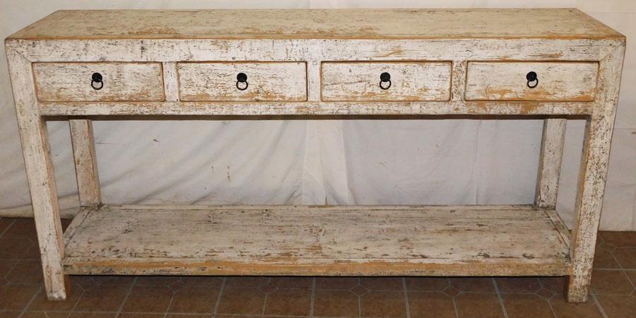Pine Distressed Painted 4 Drawer Sideboard (1 of 6)