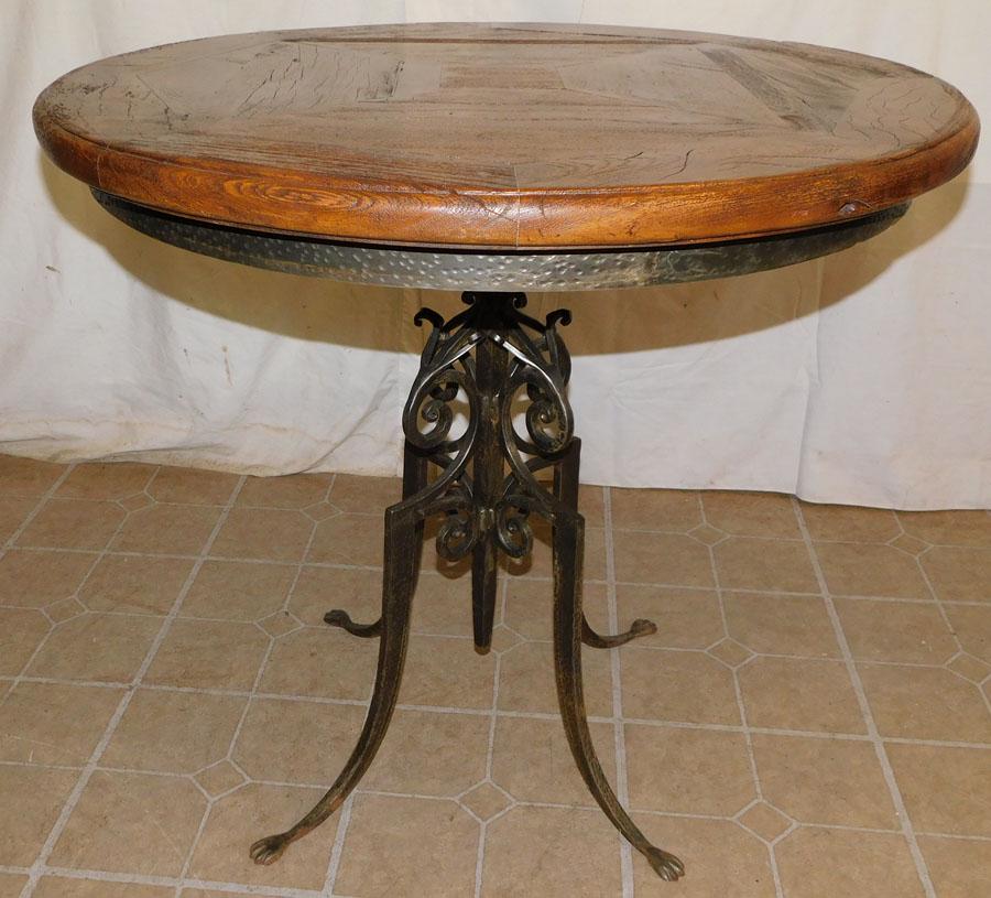 Round Walnut & Iron Base Table (1 of 5)