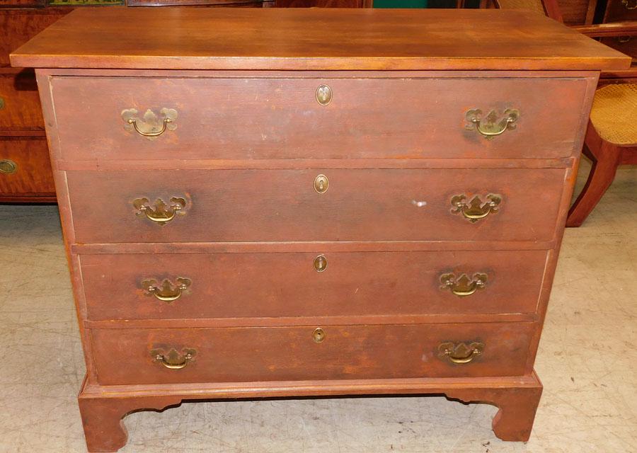 19th C Cherry 4 Drawer Chest (1 of 6)