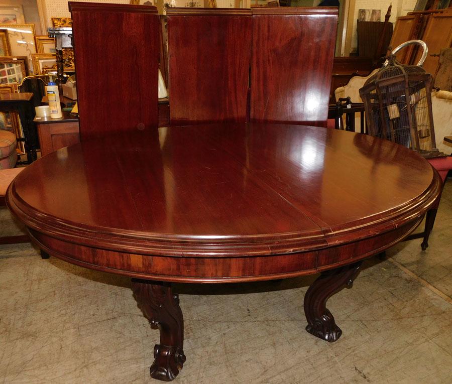 Carved English Mahogany Table with 3 Leaves (1 of 5)