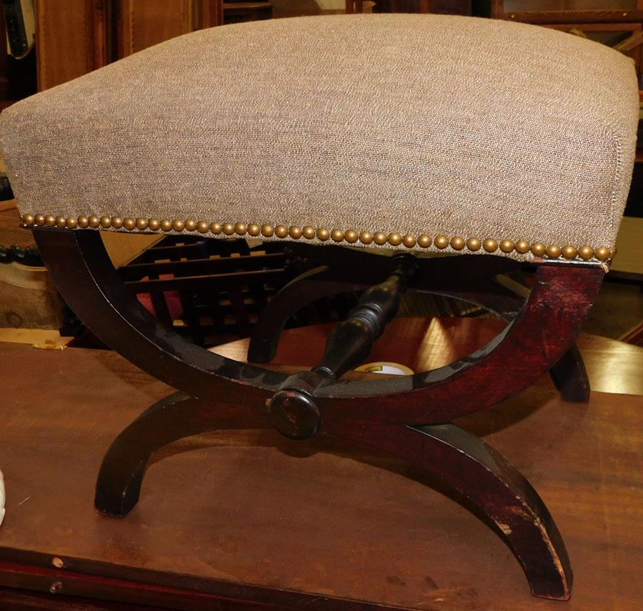 19th C Mahogany Cross Leg Bench (1 of 4)