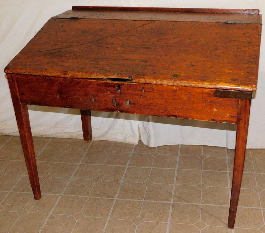 Antique Pine Slant Front School Masters Desk (1 of 4)