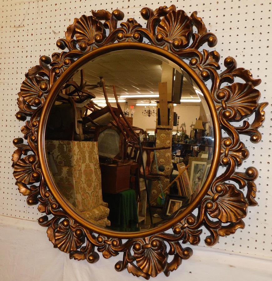 Round Gilt Framed Mirror (1 of 3)