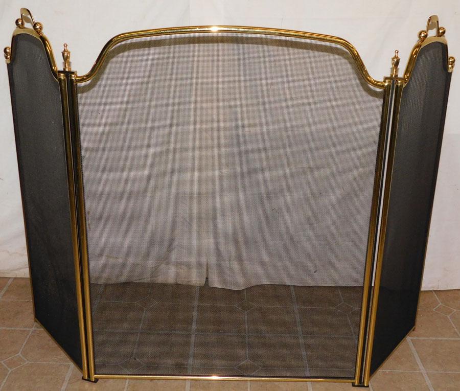 Brass & Wire Mesh Firescreen (1 of 3)