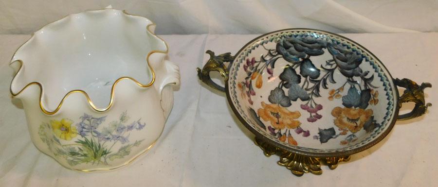Porcelain Cache Pot & Porcelain/Bronze Bowl (1 of 3)