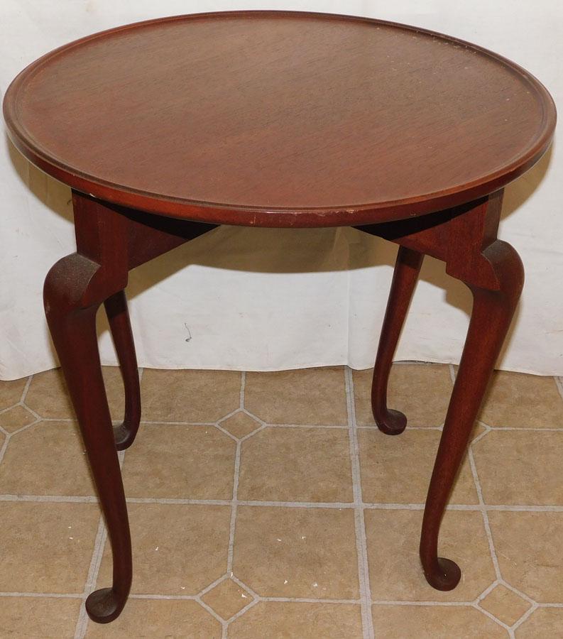 Mahogany Folding Queen Anne Dish Top Tea Table (1 of 3)