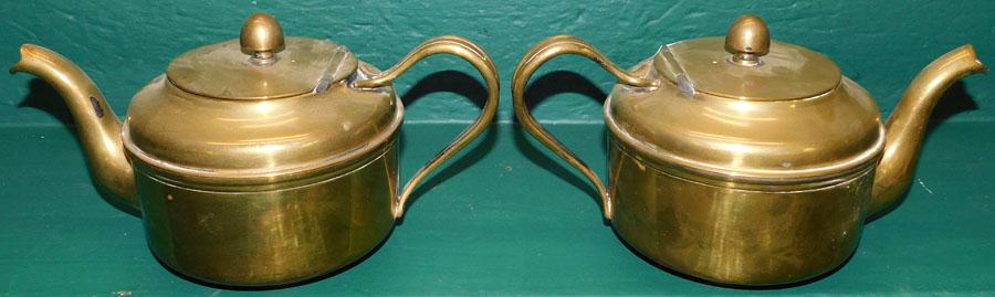 2 Brass Tea Pots from US Navy (1 of 2)