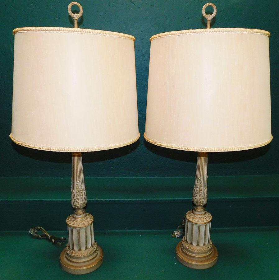 Pair of Painted Metal Decorative Lamps (1 of 2)
