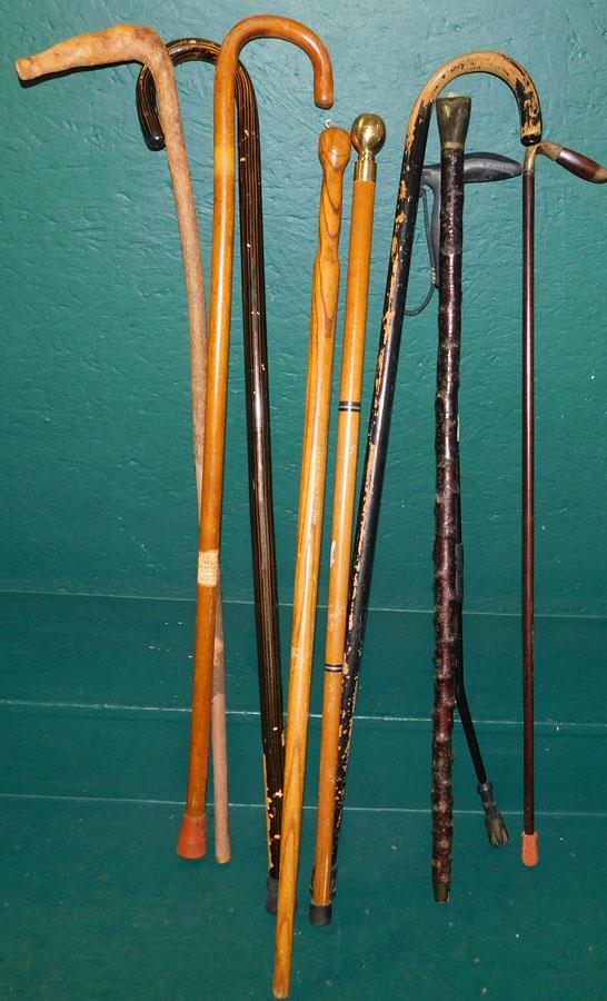 Lot of 9 Walking Sticks (1 of 2)