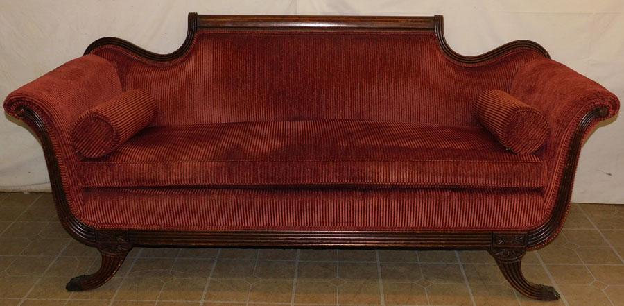 Mahogany & Upholstered Duncan Fife Sofa (1 of 4)