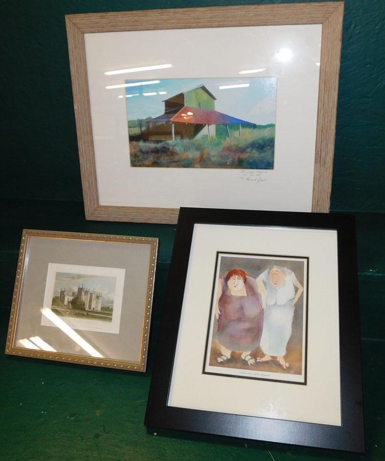 Framed Engraving of Sherborne Castle & 2 Framed Prints (1 of 5)