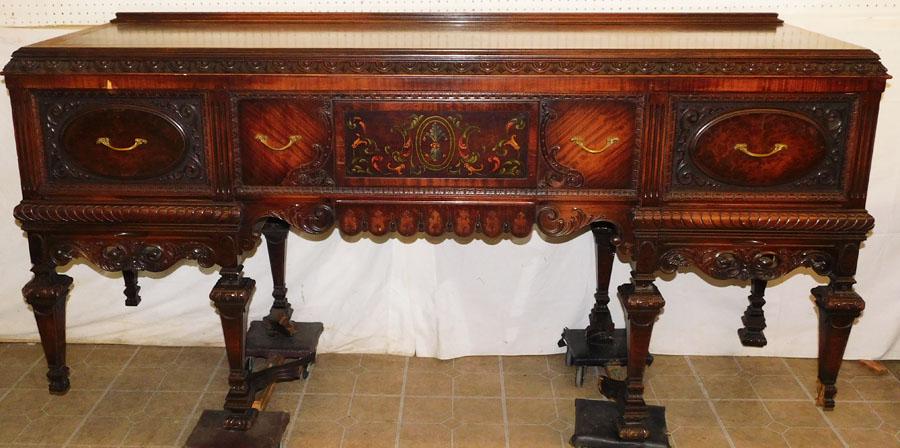 Paint Decorated Walnut Sideboard, (Base As Is) (1 of 8)
