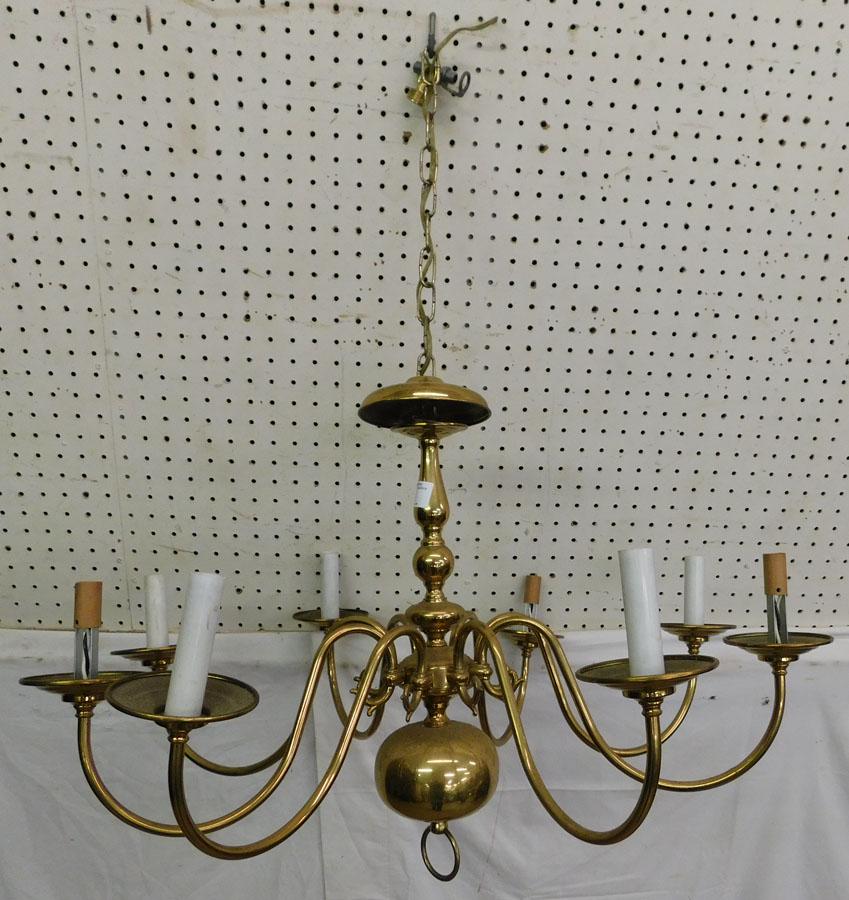 8 Light Brass Chandelier (1 of 2)